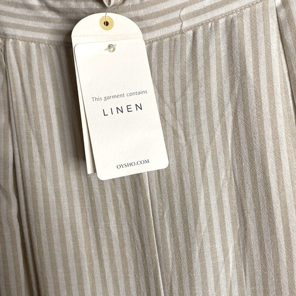 Oysho Striped Linen Pants New with Tag - Picture 2 of 4